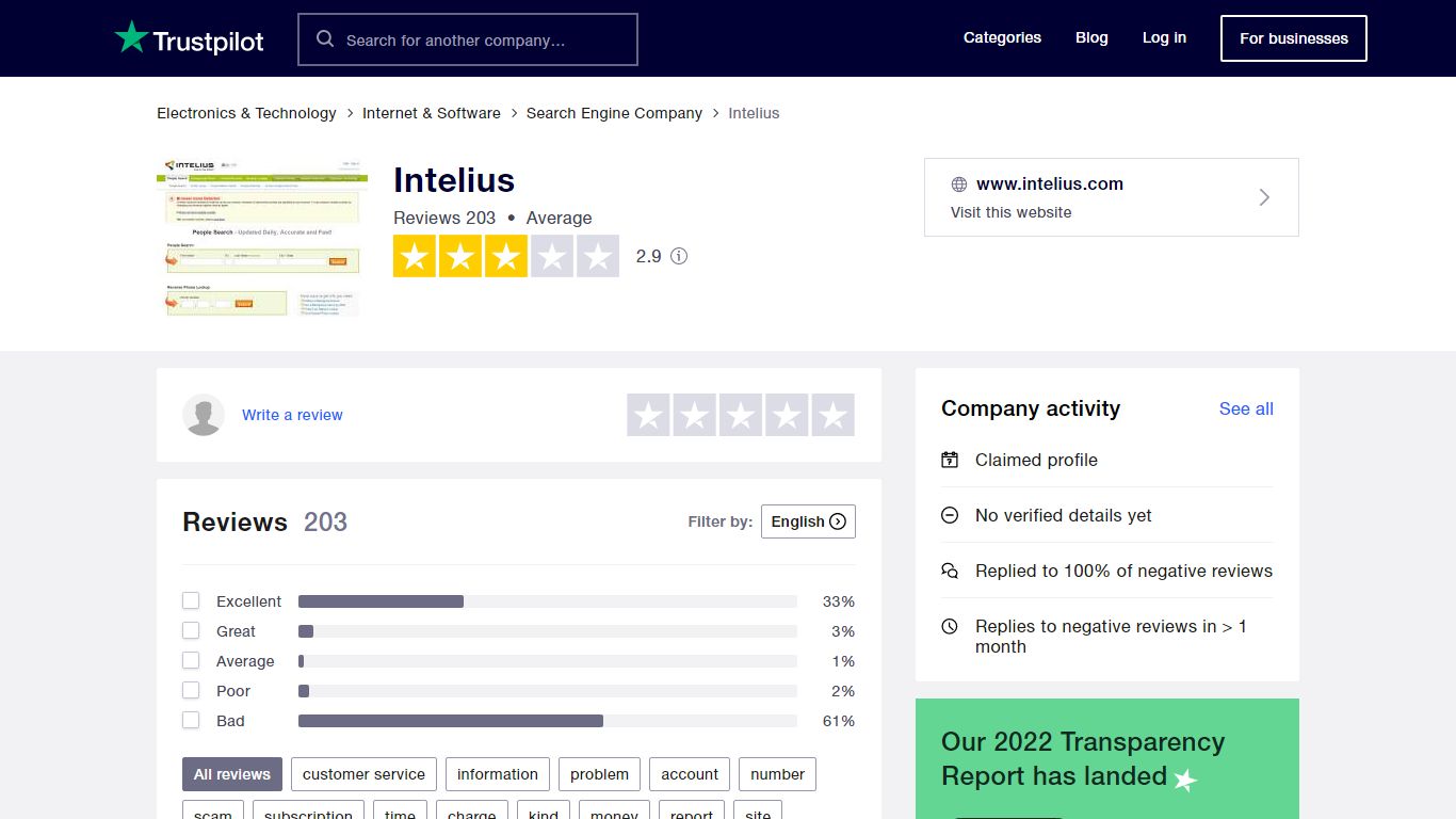 Read Customer Service Reviews of www.intelius.com - Trustpilot